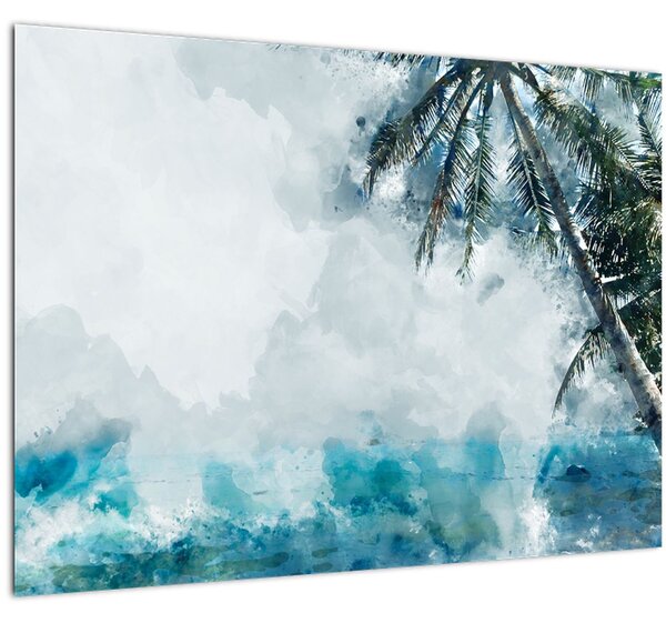 Obraz palmy nad mořem (70x50 cm)