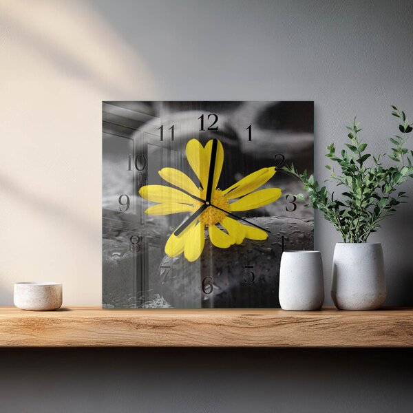 Skleněné hodiny na stěnu Květ zskc-30x30-00181009