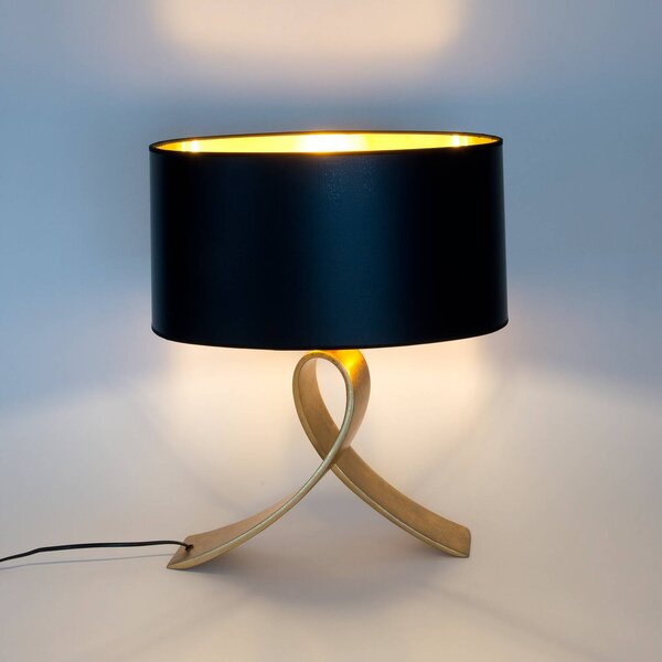 Holländer Stolní lampa CICLO OVAL, černá/zlatá, 52 cm, kov/plast, Černá, Obývací pokoj / jídelna, kov, Moderní