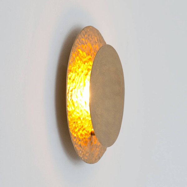 Holländer LED nástěnné světlo CORONARE, Ø 26 cm, zlatá, kovová, stmívatelné, stmívatelný, Mosaz / zlato, Obývací pokoj / jídelna, kov, Moderní