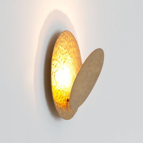 Holländer LED nástěnné světlo CORONARE, Ø 26 cm, zlatá, kovová, stmívatelné, stmívatelný, Mosaz / zlato, Obývací pokoj / jídelna, kov, Moderní