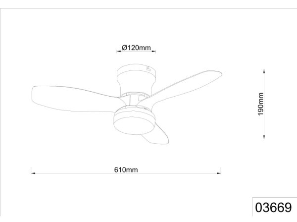 Globo 03669 - Stmívat stropní ventilátor IRWIN LED/15W/230V 2700-6500K černá+DO