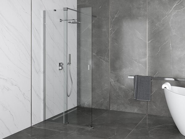 Besco Sprchový kout Walk-In VAYO 90 (100, 110, 120, 130, 140), výška 200 cm - bez vaničky Rozměry (cm): šířka: 110