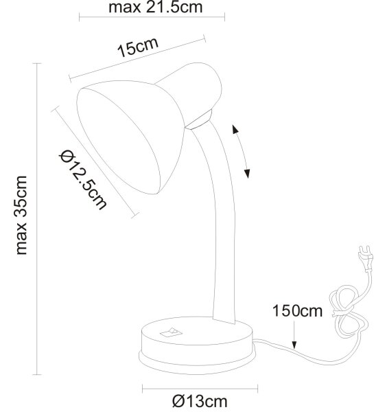 Globo 2485S - Stolní lampa BASIC 1xE27/40W/230V černá