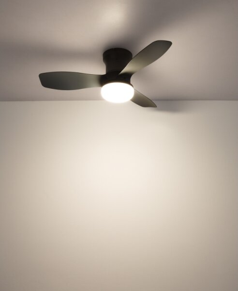 Globo 03669 - Stmívat stropní ventilátor IRWIN LED/15W/230V 2700-6500K černá+DO