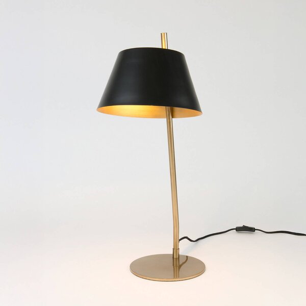 Holländer Stolní lampa ADEA, černá/zlatá, výška 61 cm, kov, E27, Mosaz / zlato, Obývací pokoj / jídelna, kov, Moderní