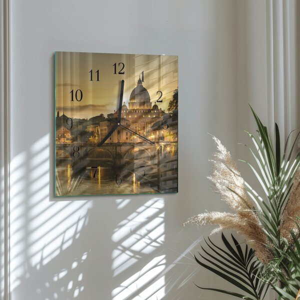 Skleněné hodiny na stěnu Bazilika zskc-30x30-00178382
