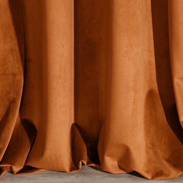 ZATEMŇOVACÍ ZÁVĚS NA KROUŽCÍCH RIA 140X250 CM ORANŽOVÁ