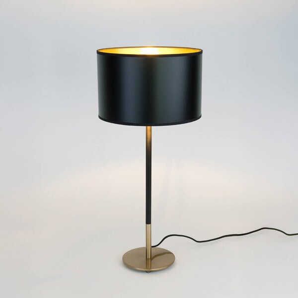 Holländer Stolní lampa ENZIO, černá/zlatá, výška 59 cm, kov/plast, Černá, Obývací pokoj / jídelna, kov, Moderní