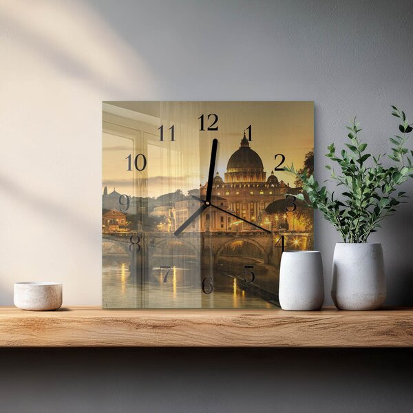 Skleněné hodiny na stěnu Bazilika zskc-30x30-00178382