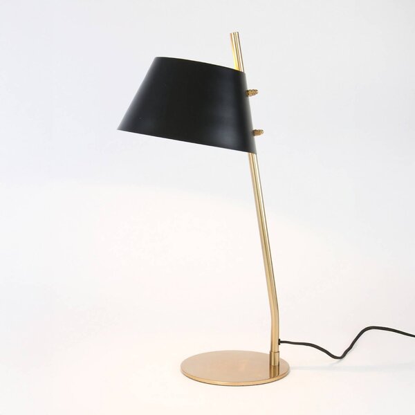 Holländer Stolní lampa ADEA, černá/zlatá, výška 61 cm, kov, E27, Mosaz / zlato, Obývací pokoj / jídelna, kov, Moderní