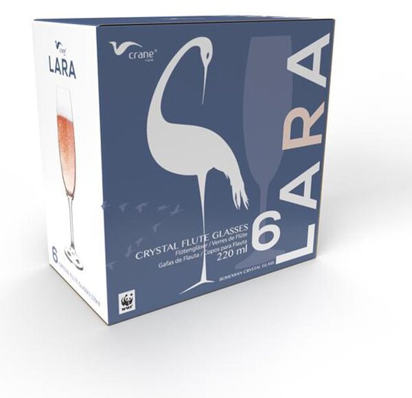 Sklenice na šampaňské LARA 220ml 6ks
