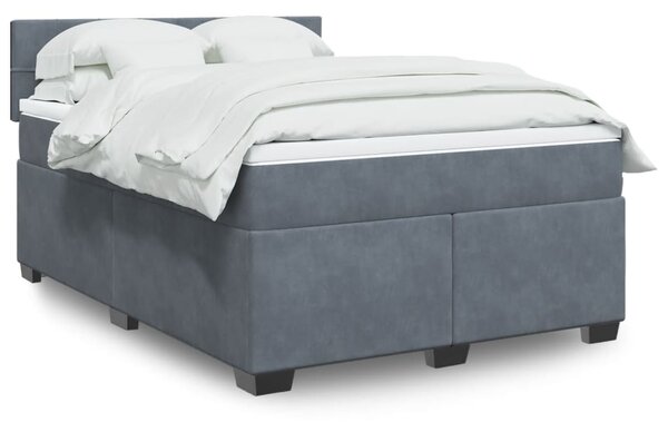 Box spring postel s matrací tmavě šedý 140 x 190 cm samet 3286307