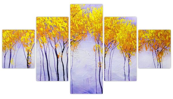 Obraz žlutých stromů (125x70 cm)