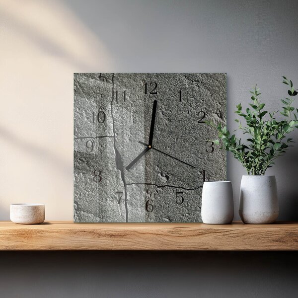 Skleněné hodiny na stěnu Přírodní kámen zskc-30x30-00180241