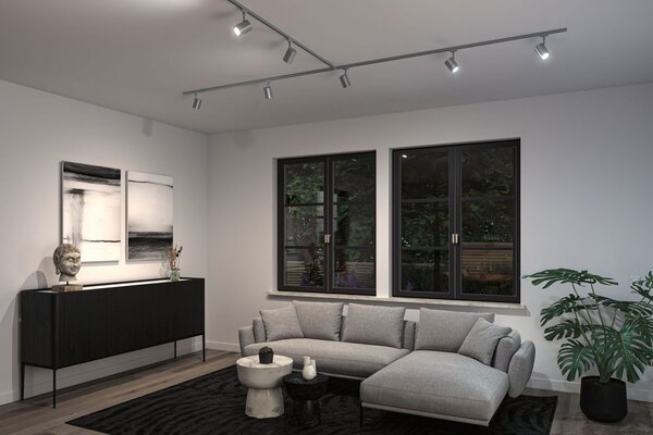 P 95662 URail LED lištový spot Smart Home Zigbee 3.0 Luxe GU10 4,8W RGBW+ stmívatelné 230V matný chrom - PAULMANN