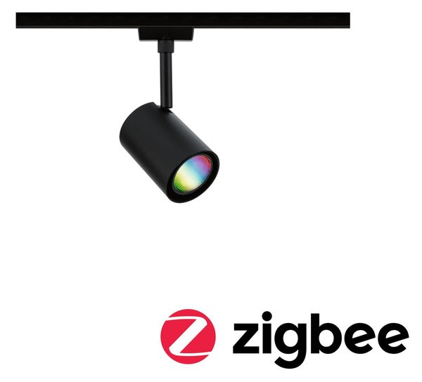 P 95664 URail LED lištový spot Smart Home Zigbee 3.0 Luxe GU10 4,8W RGBW+ stmívatelné 230V černá mat - PAULMANN