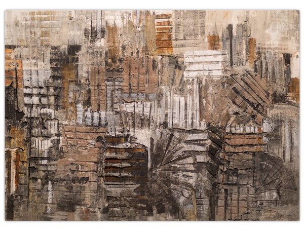 Obraz - Abstrakce v hnědých tónech (70x50 cm)