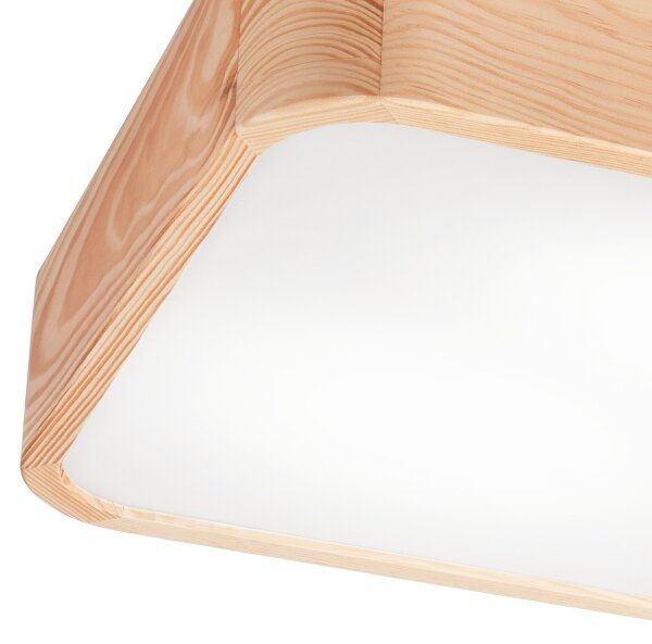 Stropní svítidlo NATURAL SQUARE 2xE27/15W/230V 35x35 cm borovice