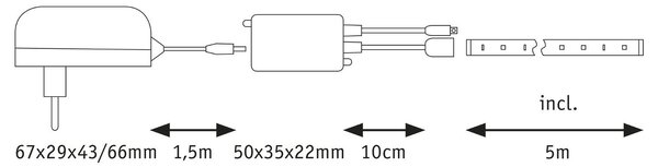 P 78888 EntertainLED LED pásek Dynamic RGB 5m 10,5W 60LEDs/m RGB+ 15VA - PAULMANN