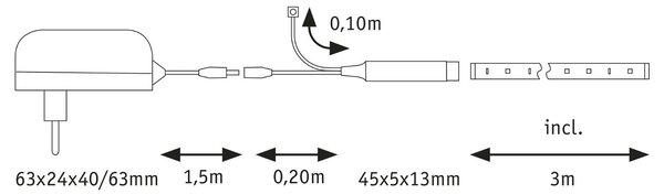 P 78887 EntertainLED LED pásek Dynamic RGB 3m 5W 60LEDs/m RGB+ 10VA - PAULMANN