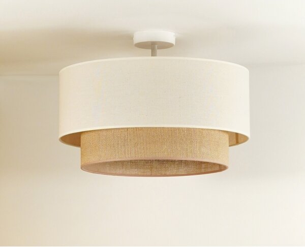 Duolla - Přisazený lustr BOHO 1xE27/15W/230V pr. 45 cm krémová/hnědá