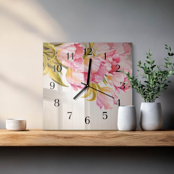 Skleněné hodiny na stěnu Akvarely zskc-30x30-00178923