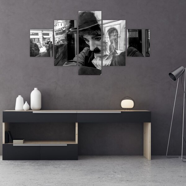 Obraz - Charles Chaplin v Praze (125x70 cm)