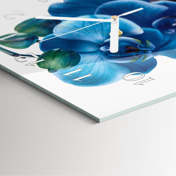 Skleněné hodiny vertikální Orchidej zsppb-30x60-00079998