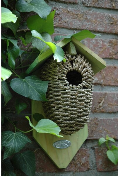 Ptačí budka z mořské trávy Esschert Design, výška 26.2 cm