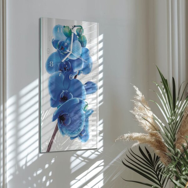 Skleněné hodiny vertikální Orchidej zsppb-30x60-00079998
