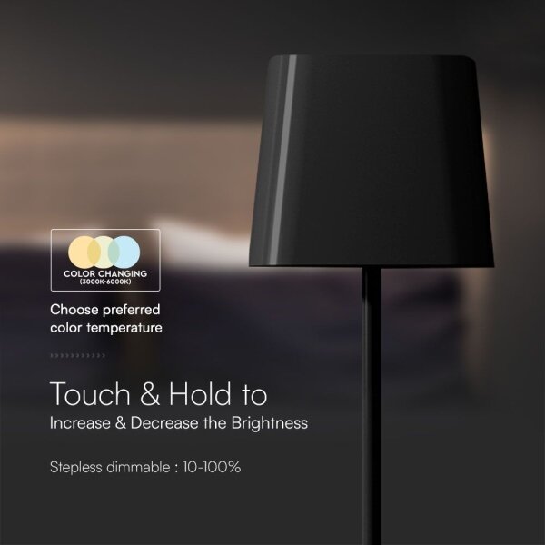 LED Solární magnetická stolní lampa LED/5W/5V 3000-6000K 3600 mAh IP65 černá