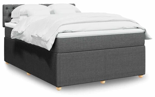 Box spring postel s matrací tmavě šedá 140x200 cm textil 3287487