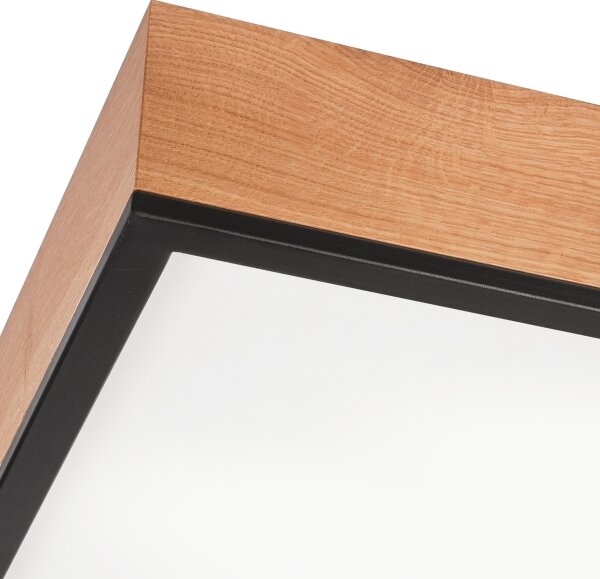 Stropní svítidlo OAK SQUARE 4xE27/15W/230V 48x48 cm dub/černá