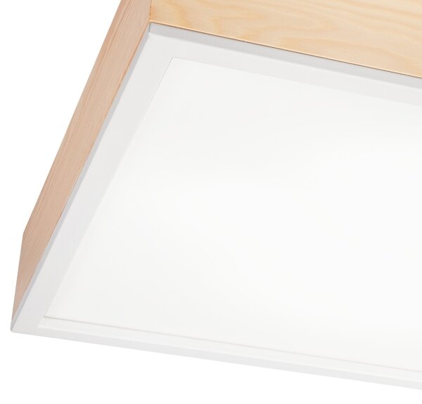 Stropní svítidlo NATURAL SQUARE 4xE27/15W/230V 48x48 cm borovice/bílá