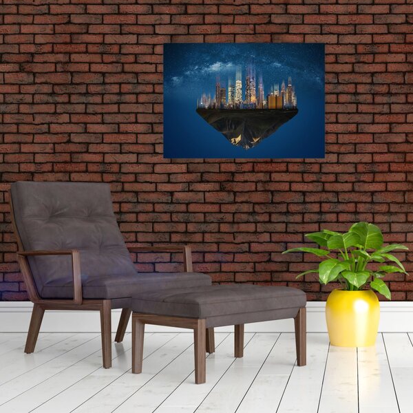 Obraz - Velkoměsto plující prostorem (70x50 cm)