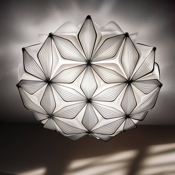 Slamp Stropní světlo C'EST LA VIE, černé, Ø 47 cm, 2 žárovky, E27, stmívatelný, Černá, Obývací pokoj / jídelna, Plast, Design
