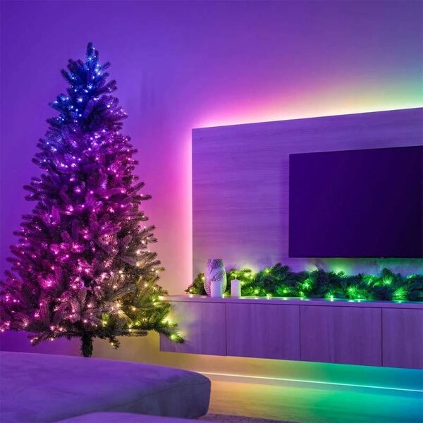 Barevná světýlka venkovní Twinkly strings 25 m Dual Pro, 2× 125 LED RGB, bílý kabel, IP44, 2× 12,5 m