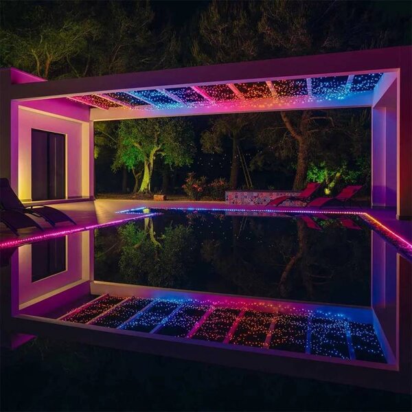 Barevná světýlka venkovní Twinkly strings 25 m Dual Pro, 2× 125 LED RGB, bílý kabel, IP44, 2× 12,5 m