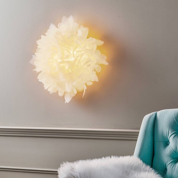 Slamp Veli Foliage Medium nástěnné světlo, Ø 54 cm, stmívatelný, Bílá / opál, Obývací pokoj / jídelna, Plast, Design