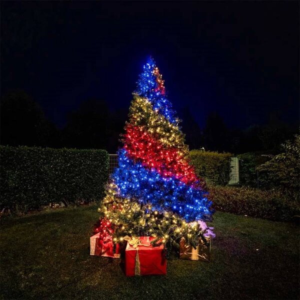 Barevná světýlka venkovní Twinkly strings 25 m Dual Pro, 2× 125 LED RGB, bílý kabel, IP44, 2× 12,5 m