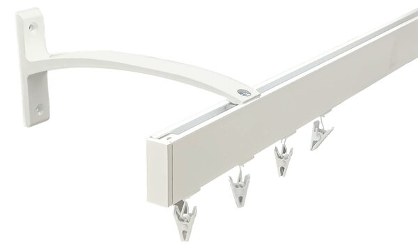 Kovovégarnýže.cz Garnýže Square line elegance plug bílá lesklá Varianta jednořadá nebo dvouřadá: Jednořadá, Délka: 201-250cm, Uchycení látky: jezdec+šnekový háček