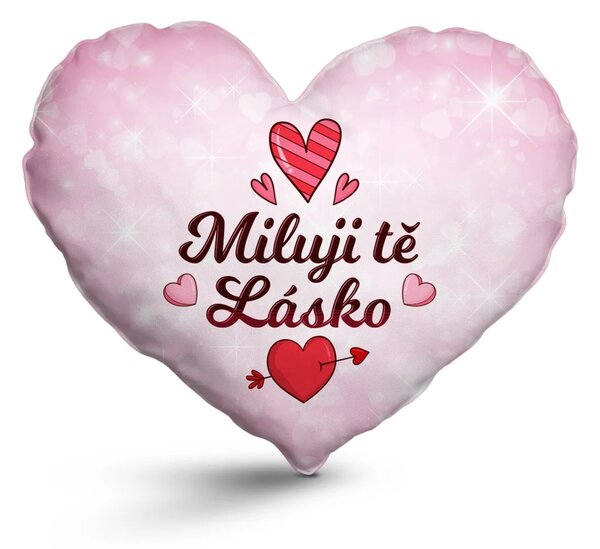 Sablio 3D polštář ve tvaru Miluji tě lásko