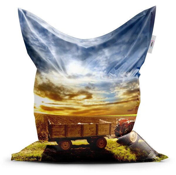 Sablio Sedací vak Classic Traktor s vlečkou - 150x100 cm