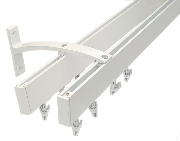Kovovégarnýže.cz Garnýže Square line elegance plug bílá lesklá Varianta jednořadá nebo dvouřadá: Jednořadá, Délka: 201-250cm, Uchycení látky: jezdec+šnekový háček