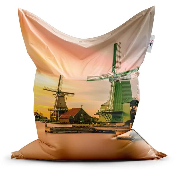 Sablio Sedací vak Classic Větrné mlýny - 150x100 cm