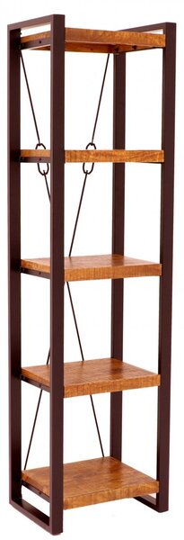 Knihovna Retro 60x200x35 z indického masivu mango