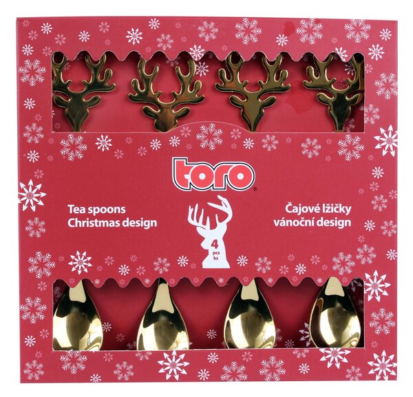 Vánoční čajová lžička TORO 4ks zlatý los