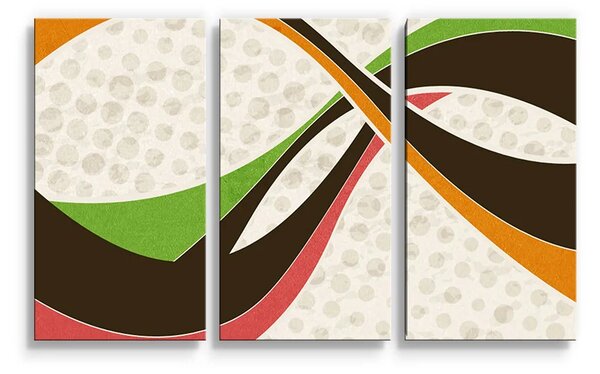 Sablio Obraz - 3-dílný Retro abstrakce - 120x80 cm