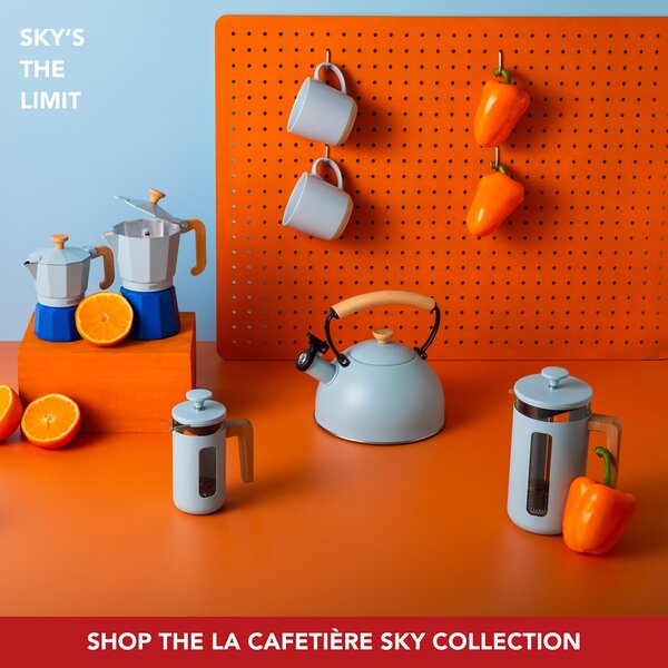 KitchenCraft French Press La Cafetiere PISA na 8 šálků, pastelově modrá LCPISA8CPSKY
